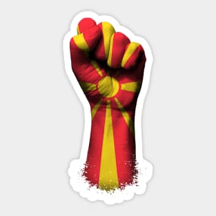 Flag of Macedonia on a Raised Clenched Fist Sticker